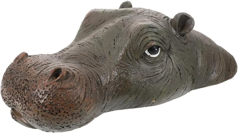 Nilpferd-Skulptur aus Kunstharz für Garten und Teichdekor