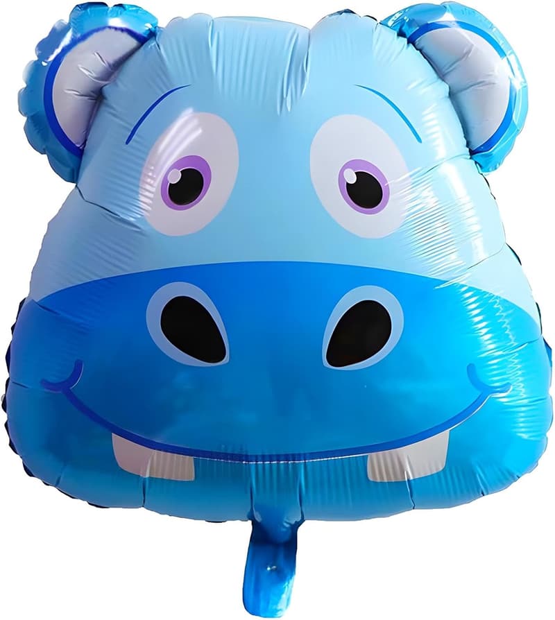 Nilpferd Folienballon für Kindergeburtstage, 49x55 cm, wiederverwendbar