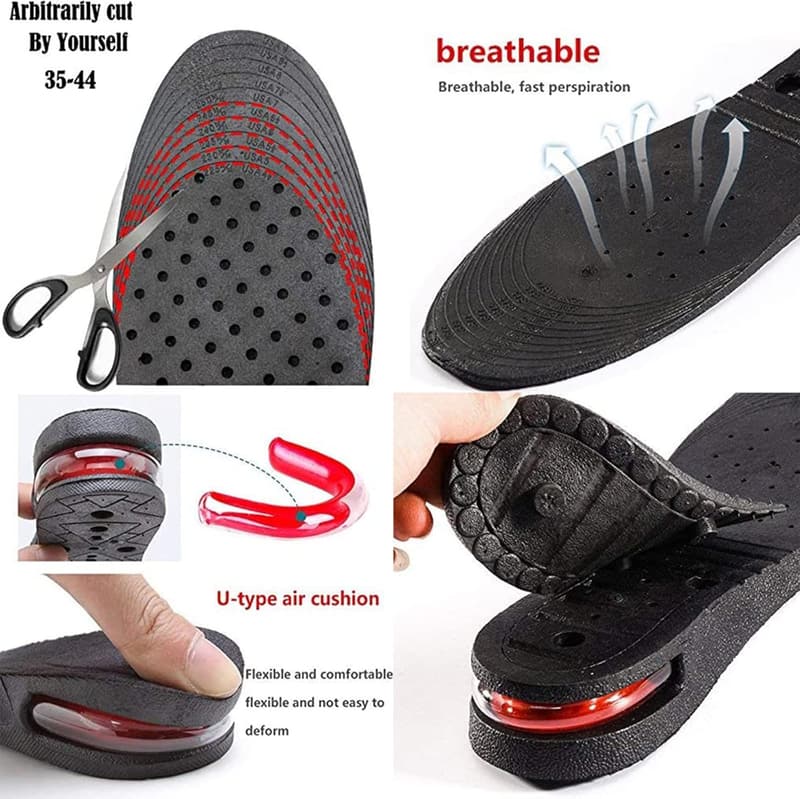Verstellbare Höhenerhöhungseinlegesohlen für Unisex (3-9 cm)