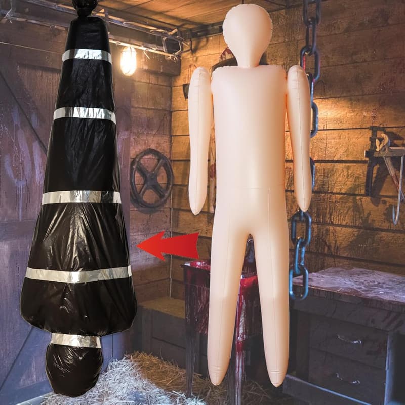 Halloween Deko: Aufblasbare leblos aussehende Leiche für Innen- und Außenbereich