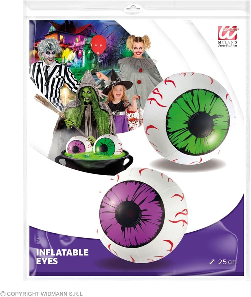 Halloween Dekoration - Aufblasbare Augen, 2 Stück, 25 cm