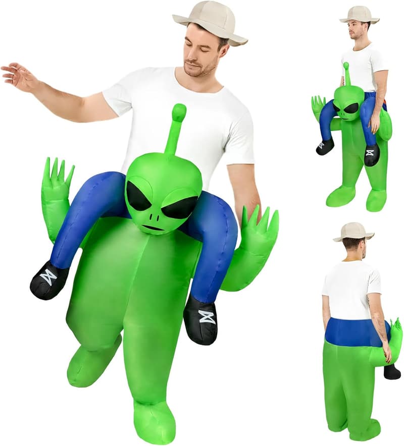 Grünes Aufblasbares Alien Kostüm für Karneval und Halloween