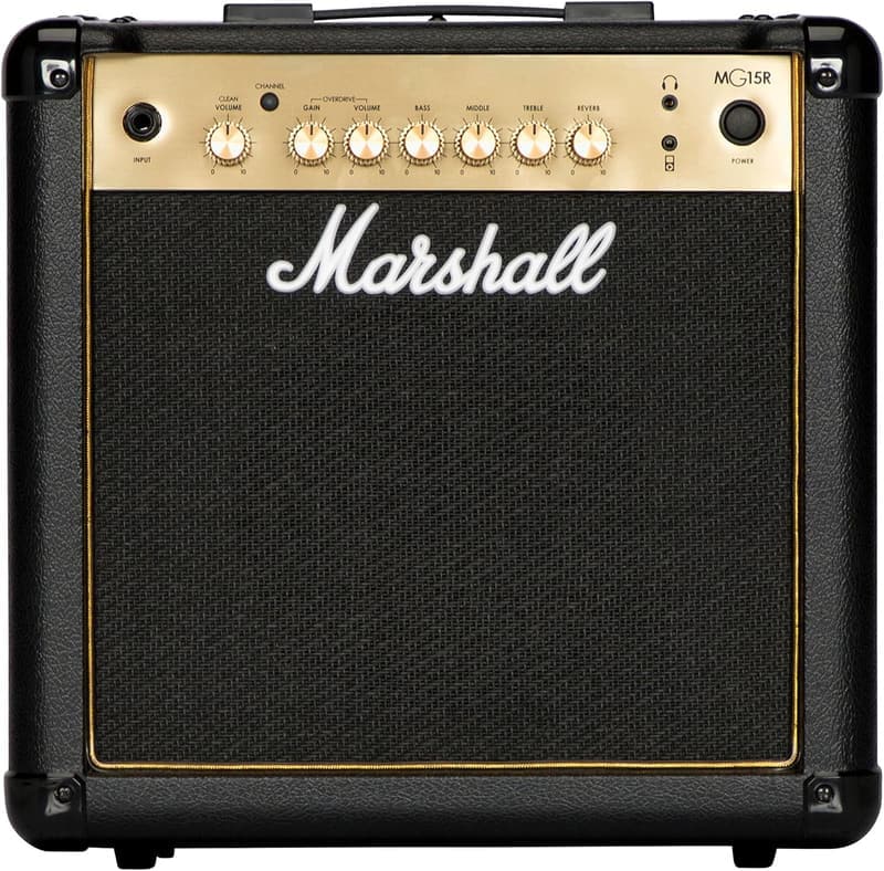 Marshall MG15GR E-Gitarren-Combo-Verstärker mit Reverb – Schwarz und Gold