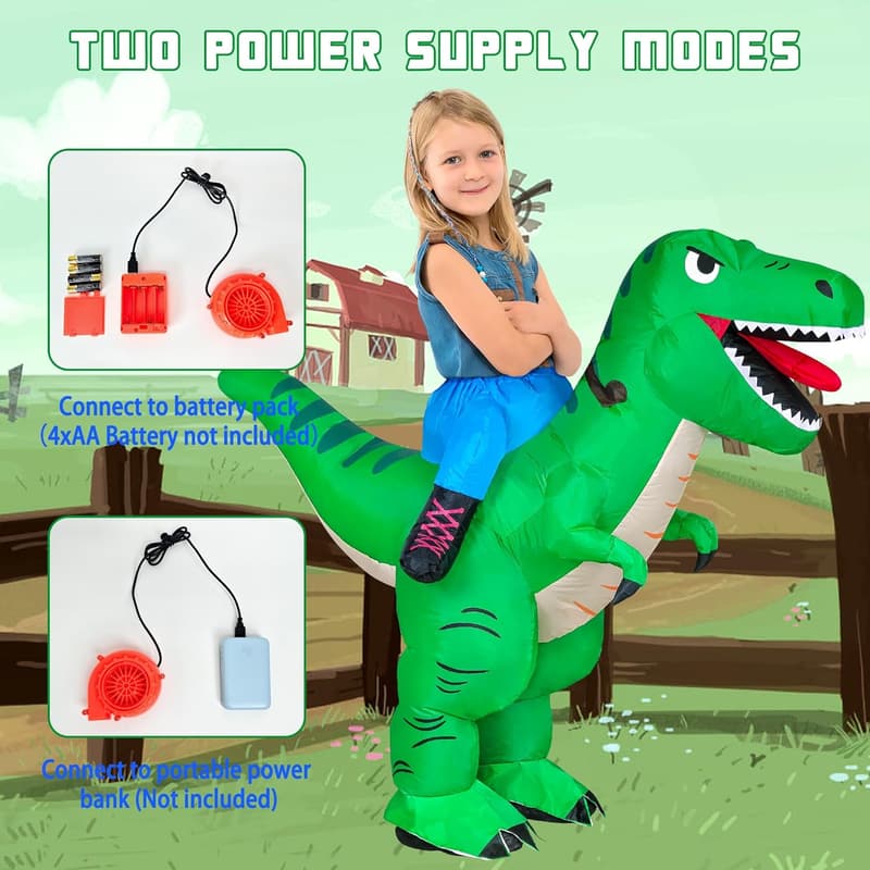 Aufblasbares T-Rex Kostüm für Kinder und Erwachsene, Halloween Cosplay