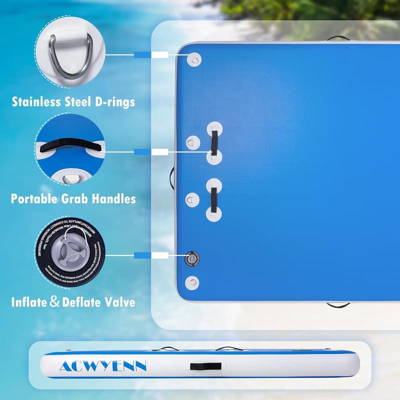 Aufblasbares Dock für Pool und Strand, rutschfeste Plattform, 1,5 m bis 3,6 m