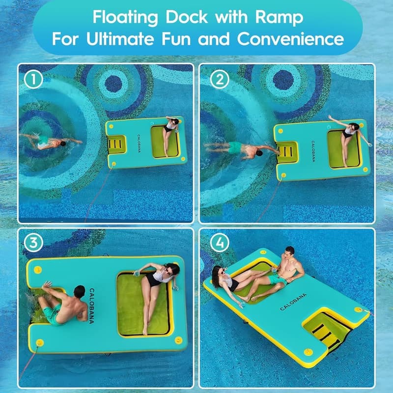 Aufblasbares schwimmendes Dock mit Netz für Familienfeiern im Wasser