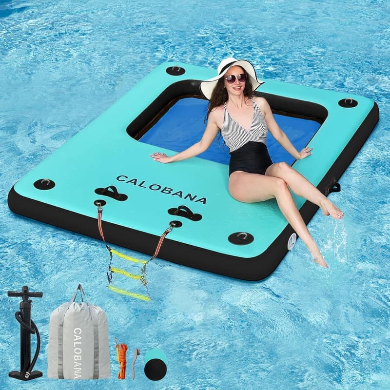 Aufblasbares Schwimmdock für Erwachsene mit abnehmbarer Leiter