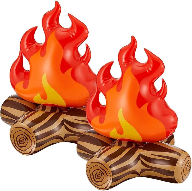 Aufblasbares Lagerfeuer-Set aus PVC für Camping-Party-Dekoration 9,8x11,8 Zoll