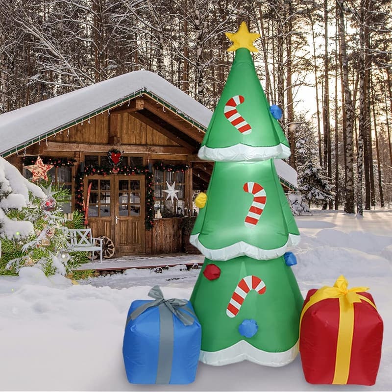 Aufblasbarer Weihnachtsbaum 6FT mit LED und Geschenkboxen für Gartenparty