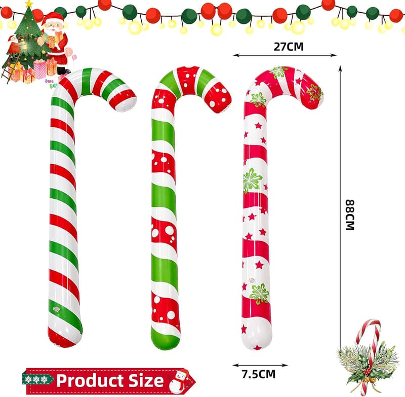 Jumbo-Zuckerstangen (87 cm) für weihnachtliche Außendekoration