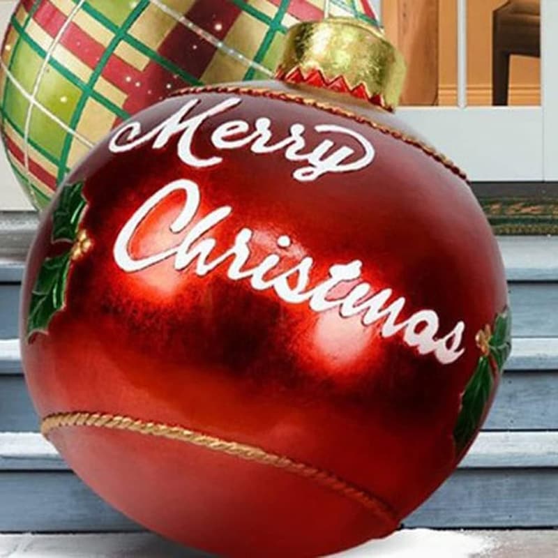 Riesen Weihnachtskugeln 60cm mit Pumpe - Aufblasbare Garten-Deko