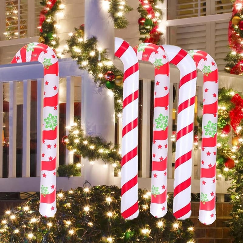 Aufblasbare Weihnachtskugeln 5er-Set 87 cm für Außenbereich