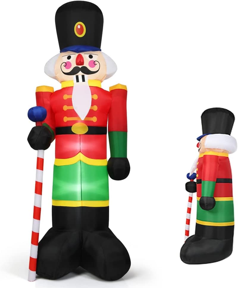 Aufblasbarer Nussknacker Soldat mit LED, Weihnachtsdeko für Garten & Zuhause