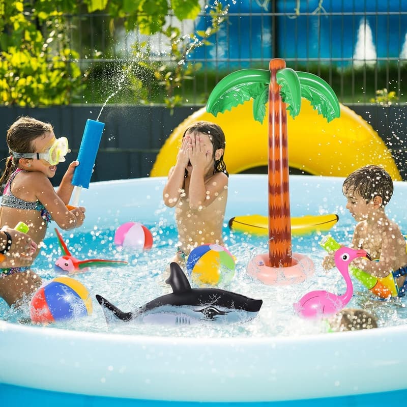 Aufblasbares Palmen-Spielzeugset für Sommerpartys - 9 Teile
