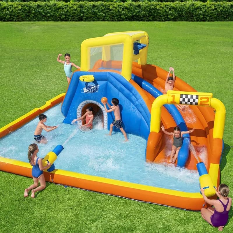 Bestway H2OGO! Mega Wasserpark mit Dauergebläse, 551 x 502 x 265 cm