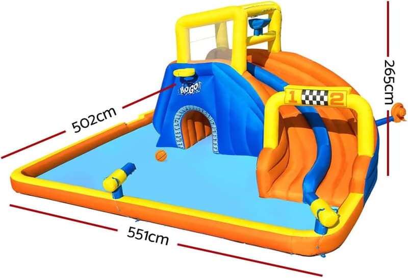 Bestway H2OGO! Mega Wasserpark mit Dauergebläse, 551 x 502 x 265 cm