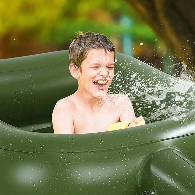 Aufblasbarer Panzer-Pool-Schwimmkörper mit Wasserpistole für Kinder und Erwachsene