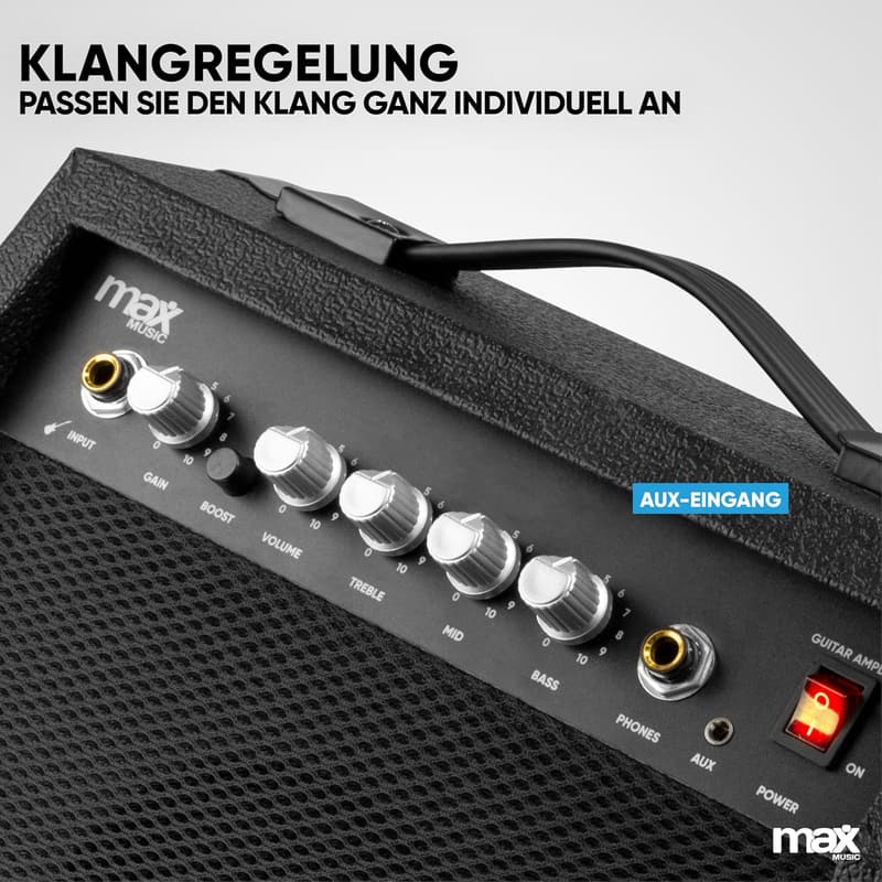 Kompakter 40W Mini-Gitarrenverstärker mit Kopfhörer-Anschluss - Schwarz
