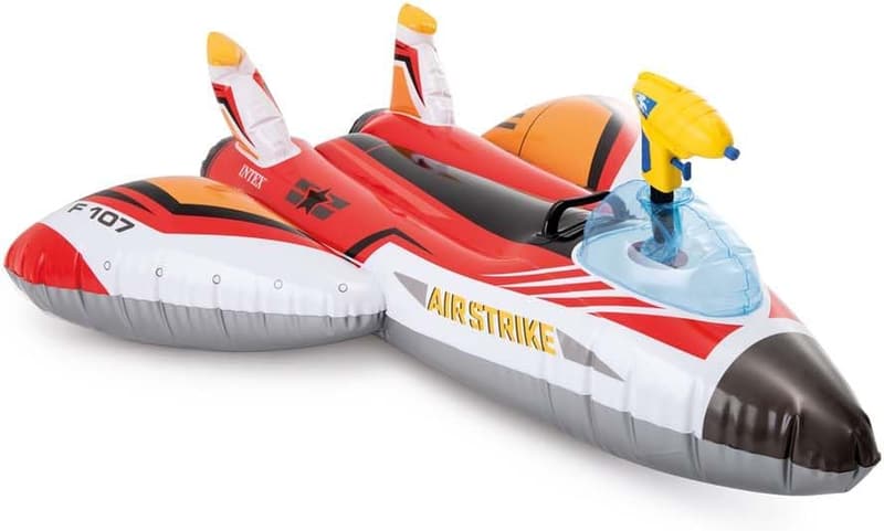 Aufblasbares Flugzeug mit Wasserpistole für Kinder - 117 cm rot