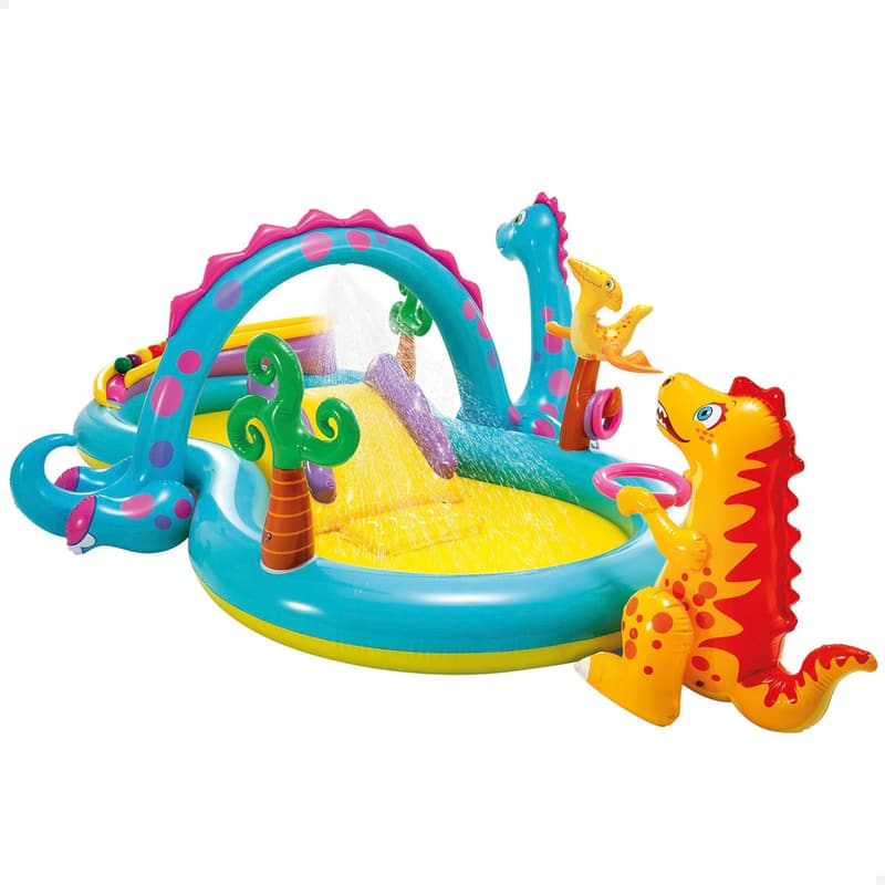 Intex Dinoland Aufblasbares Wasserspielzentrum für Kinder, 333x229 cm