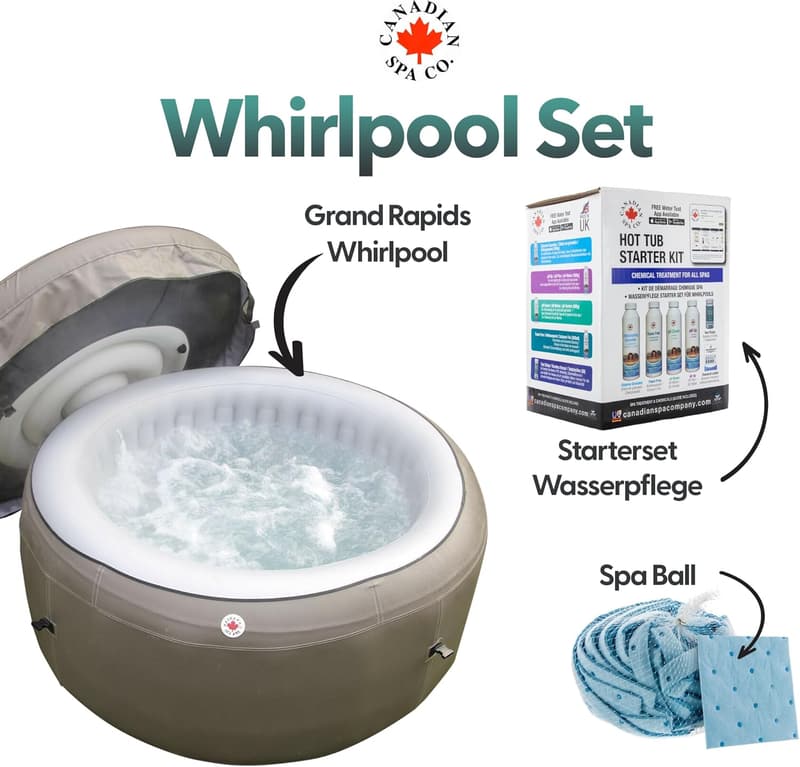 Aufblasbares Grand Rapids Hot Tub Poolset mit Wasserpflege-Startset
