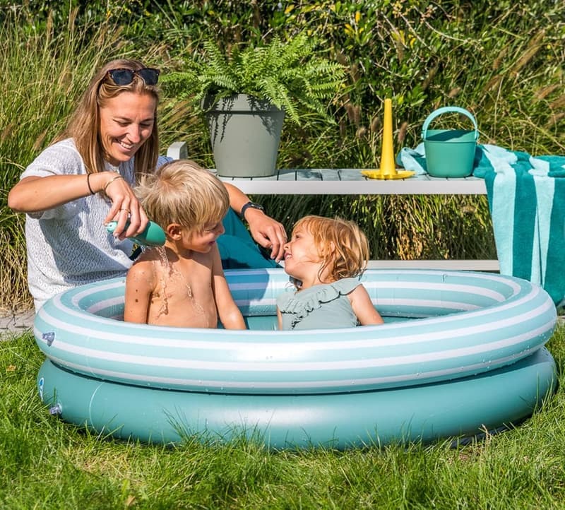 Aufblasbares Kinderplanschkissen – 120 cm, robustes PVC, Gartengrün