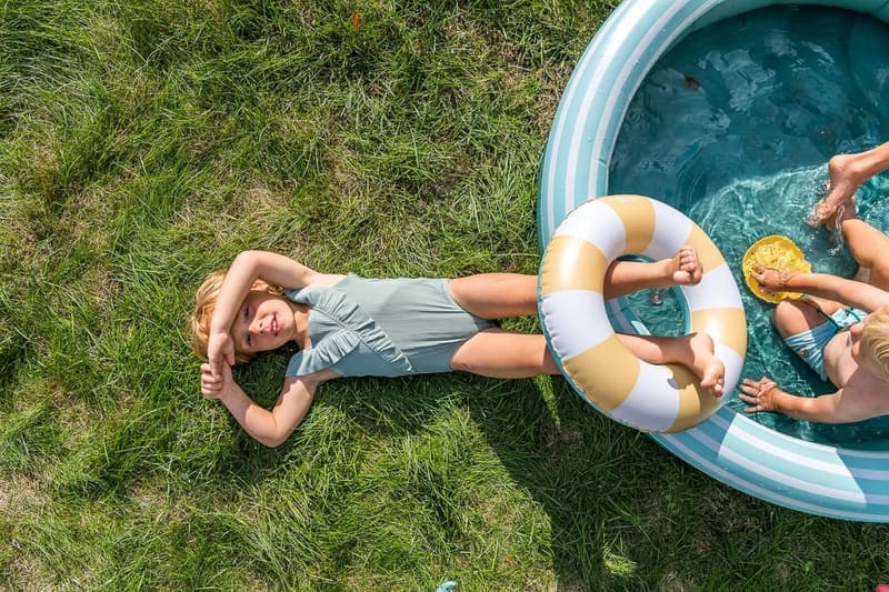 Aufblasbares Kinderplanschkissen – 120 cm, robustes PVC, Gartengrün