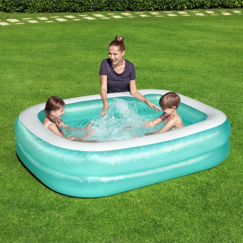 Familienpool Aufblasbar transparent 201 x 150 x 51 cm - Grün