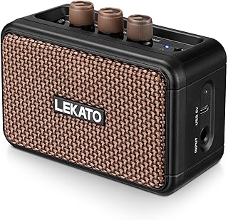 LEKATO Tragbarer E-Gitarrenverstärker 5W mit Bluetooth und Effekten