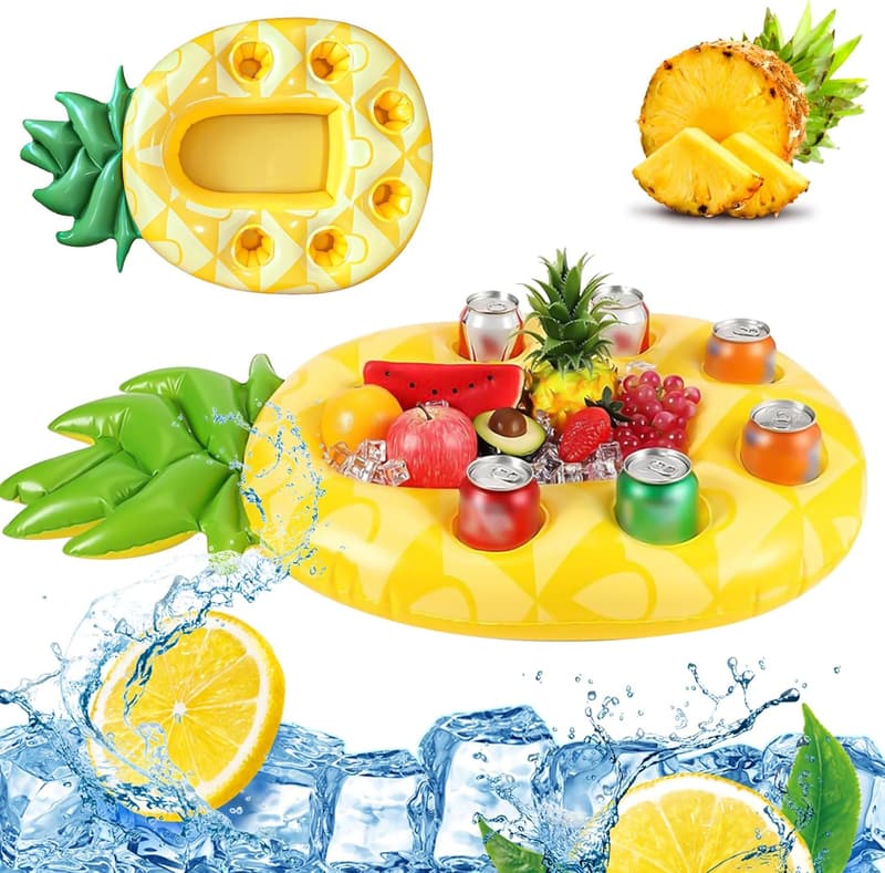 Aufblasbarer Getränke- und Snackhalter für den Pool – 8 Löcher, große Kapazität