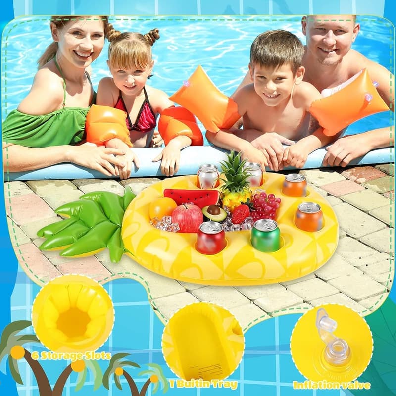 Aufblasbarer Getränke- und Snackhalter für den Pool – 8 Löcher, große Kapazität