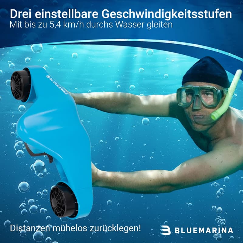 Bluemarina Tauchscooter Orca - Unterwasserscooter mit 2 Motoren und 30m Tauchtiefe