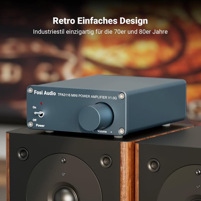 Fosi Audio V1.0G Mini HiFi Verstärker 50W für passive Lautsprecher