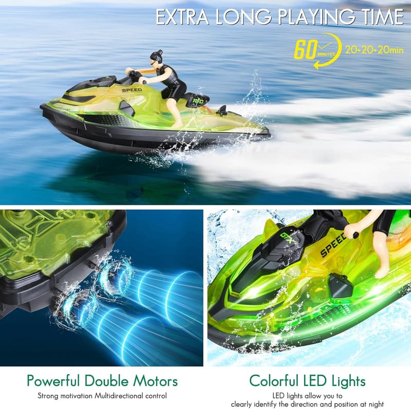 Ferngesteuertes Boot mit LED-Licht für Kinder und Erwachsene
