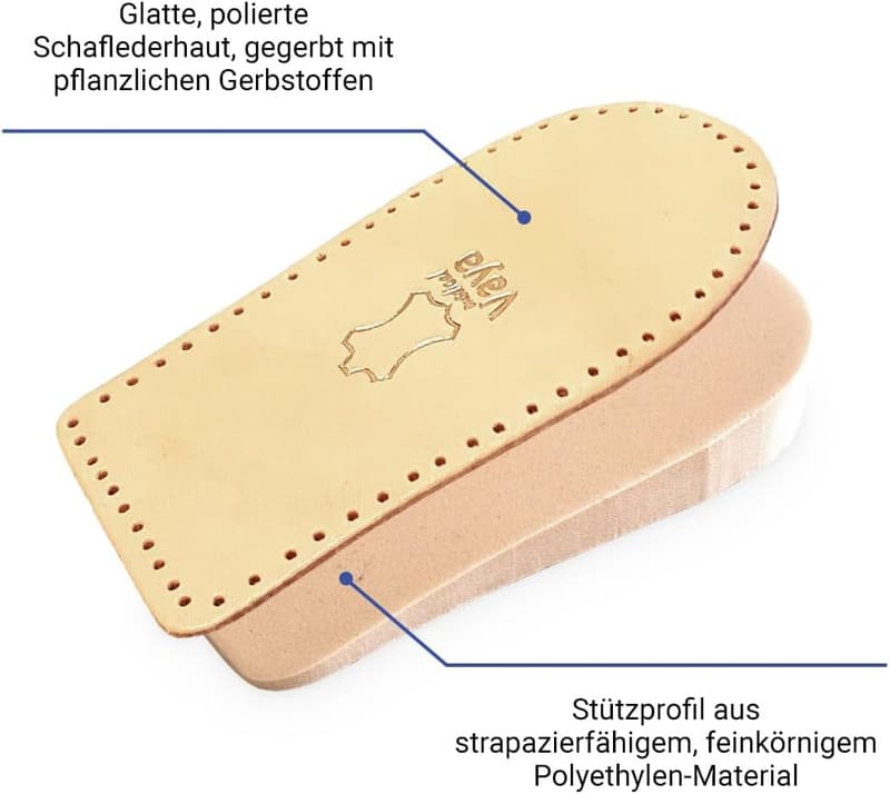Orthopädische Fersenerhöhung aus Schafleder, 5 mm, Einlagen für Männer 41-43