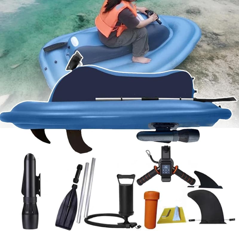 Faltbares 2-in-1 Elektro-Jetski mit 500W Motor und 10000mAh Akku für Erwachsene und Kinder, Blau