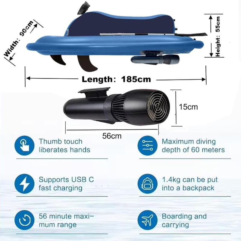 Faltbares 2-in-1 Elektroboot mit 500W Motor und 10000mAh Akku für Erwachsene