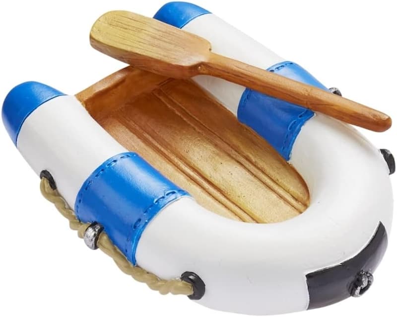 Blau-weißes Schlauchboot 7 x 5 cm, ideal für Deko oder Spielzeug