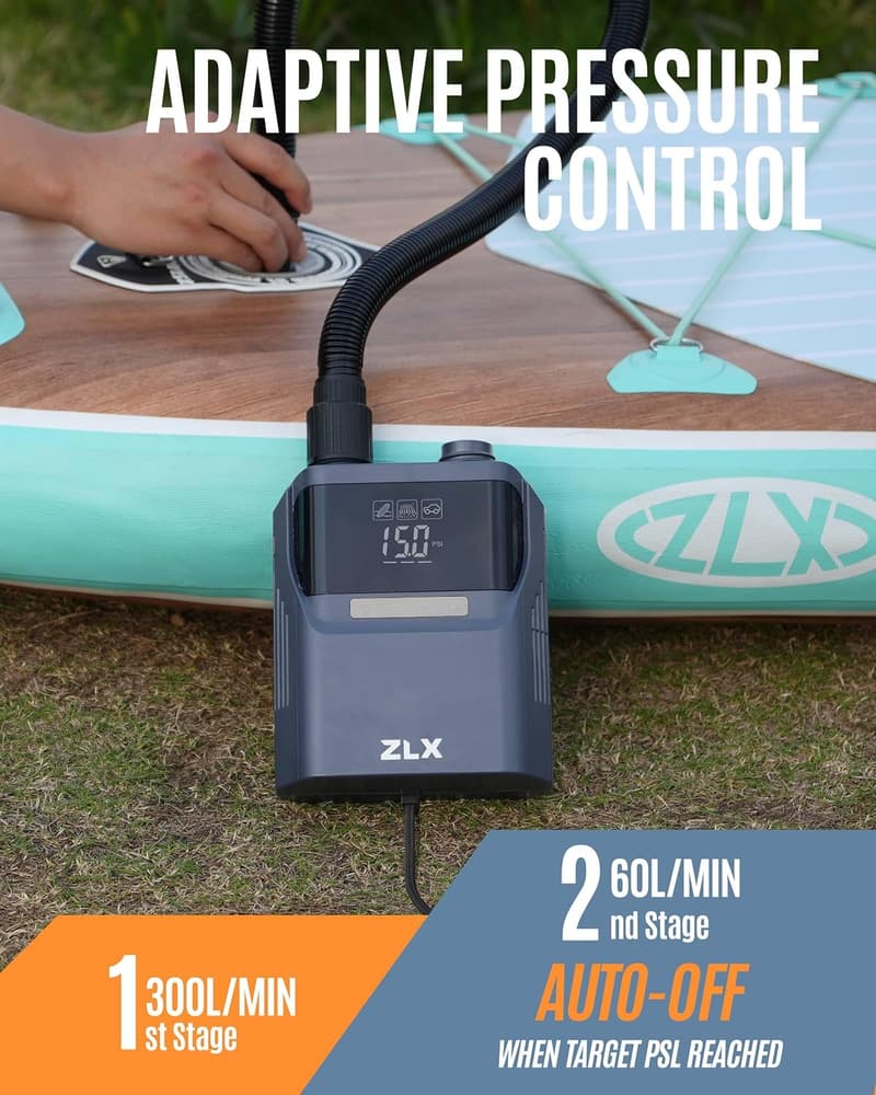 ZLX Hochdruck-Luftpumpe 50PSI für Kajaks, Boote und Luftmatratzen
