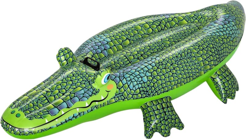 Krokodil-Schwimmring aus Vinyl - 153 cm - Aufblasbar für Kinder ab 3 Jahren