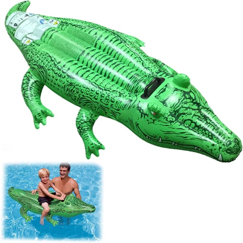 Aufblasbares Krokodil mit robustem Haltegriff für den Wasserspaß
