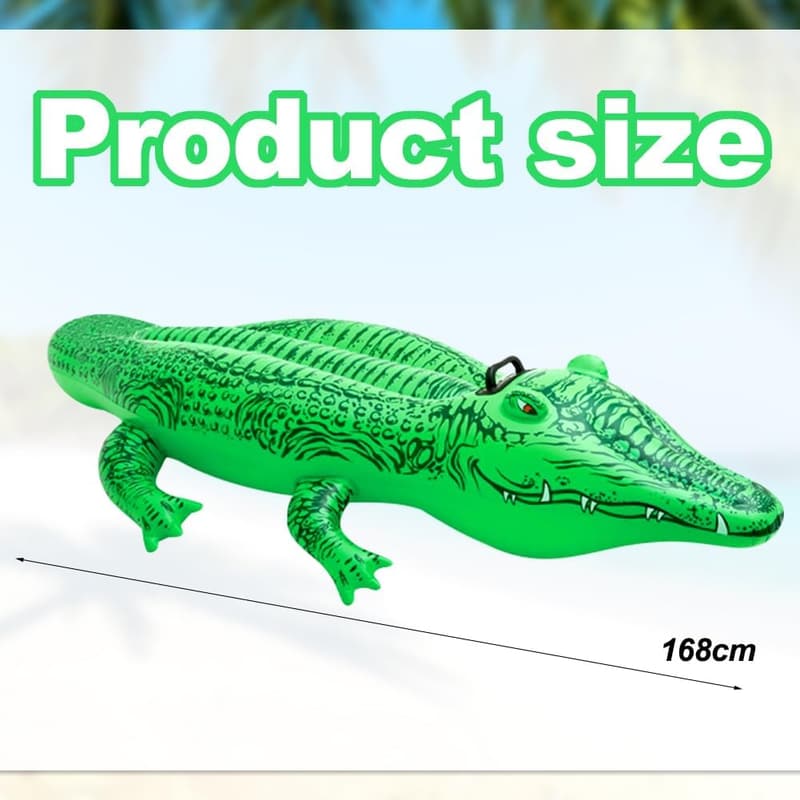 Aufblasbares Krokodil für Kinder, ideal für Sommer Poolpartys, grün