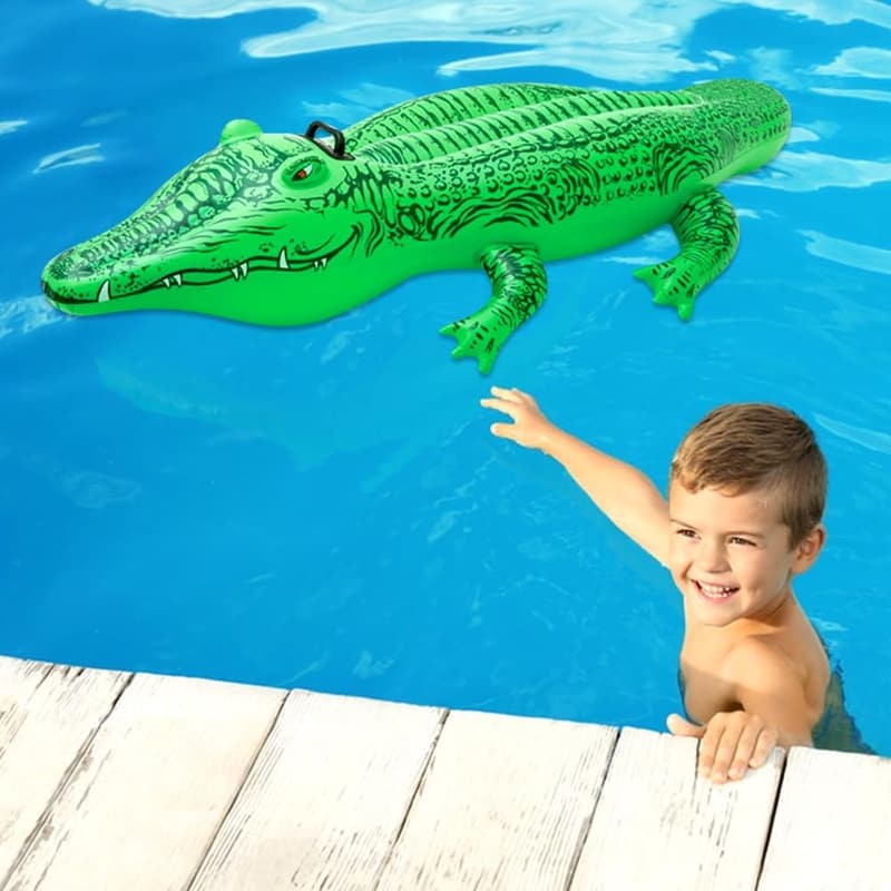 Aufblasbares Krokodil für Kinder, ideal für Sommer Poolpartys, grün