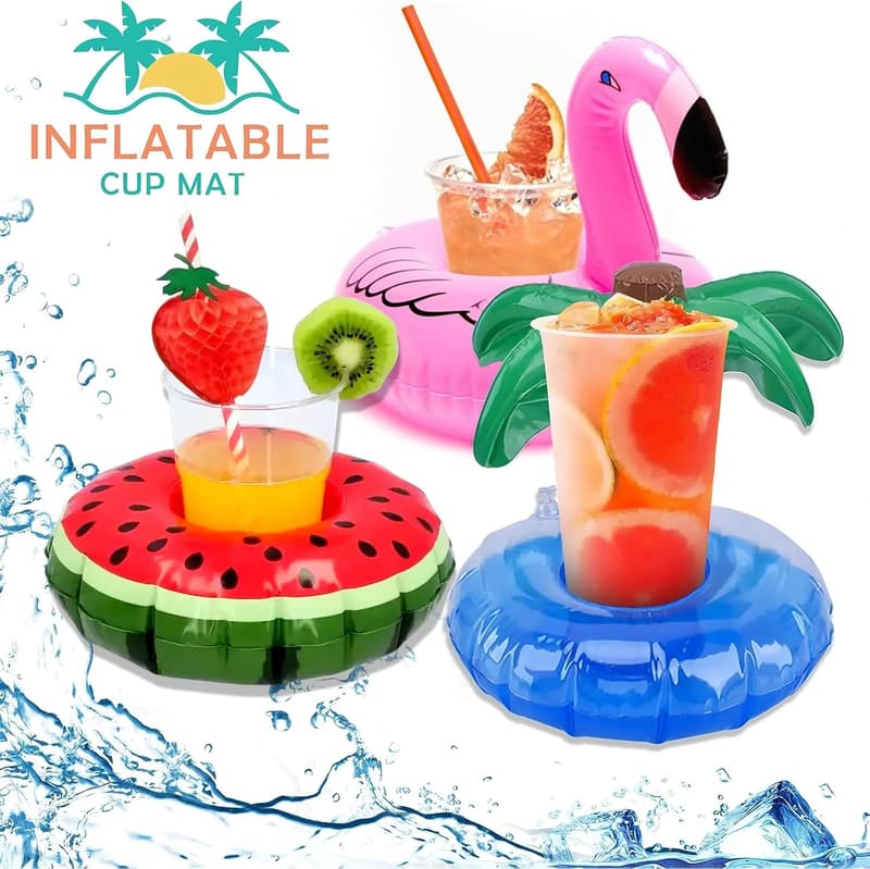 Aufblasbare Flamingo und Palme Getränkehalter für Poolpartys – 15 Stück