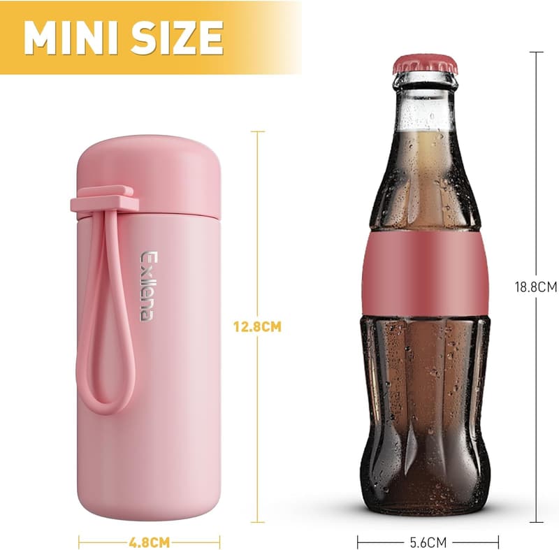 Mini Thermosflasche 150ml aus Edelstahl - Auslaufsicher, rosa