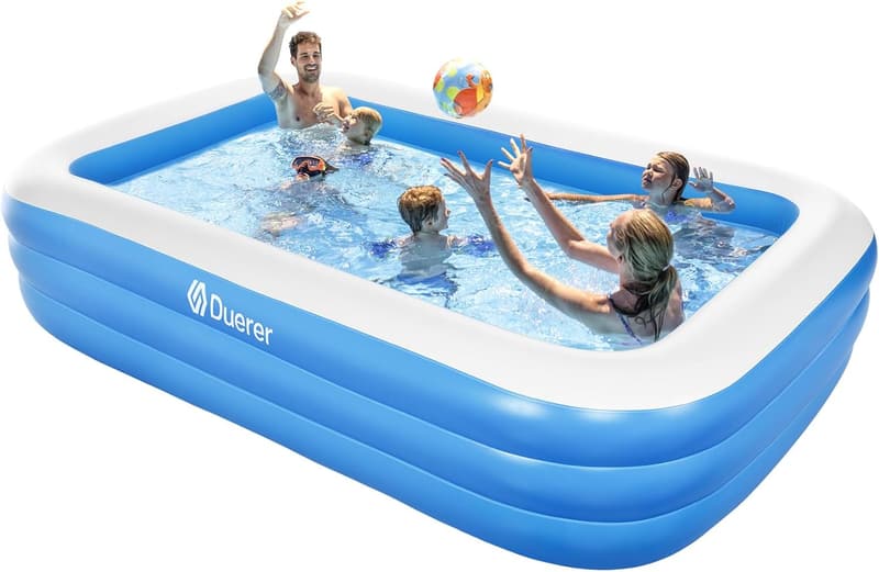 Aufblasbarer Rechteck-Pool für Kinder und Erwachsene, 305 x 182 x 56 cm
