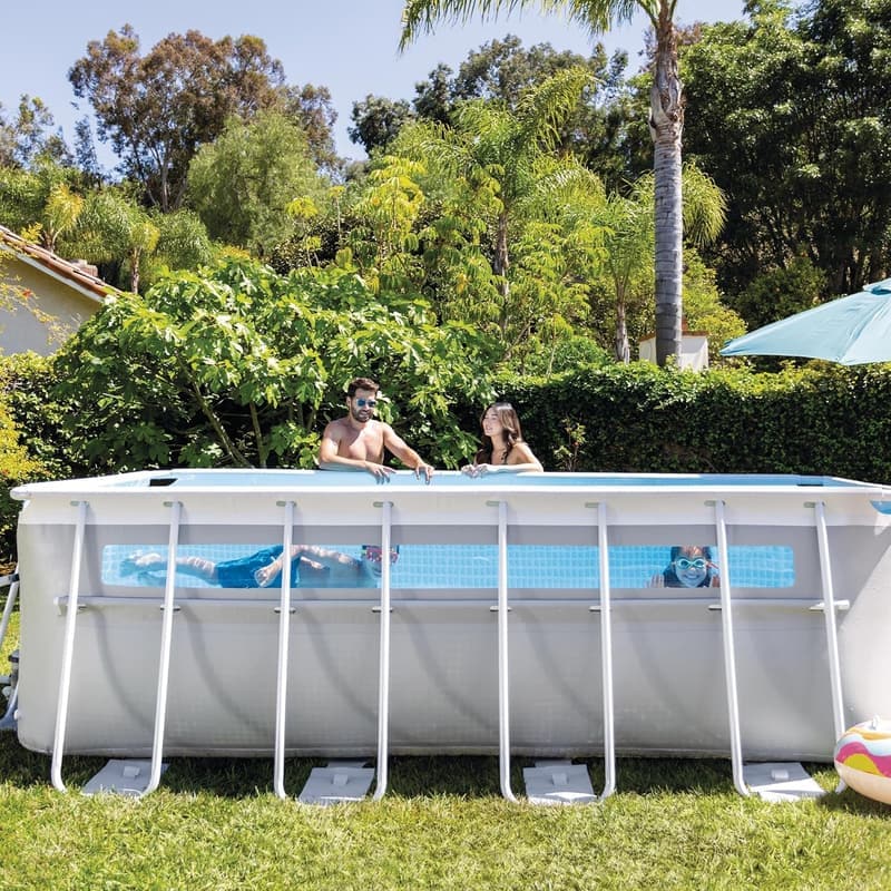 Intex Clearview Rechteckpool 400x200 cm mit Filterpumpe und Zubehör
