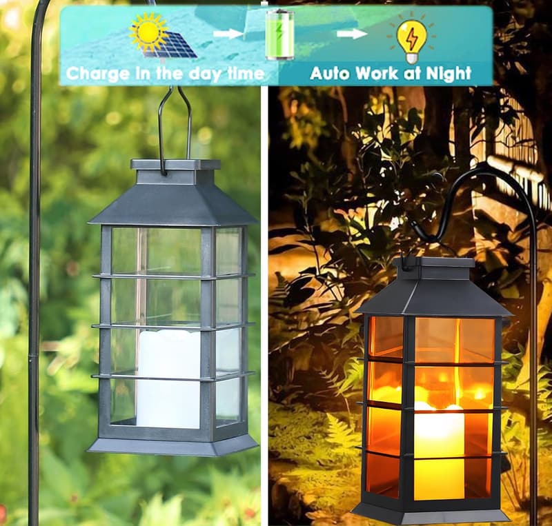 Solarlaternen für Außen – 2er Set, Vintage, IP44 wasserdicht