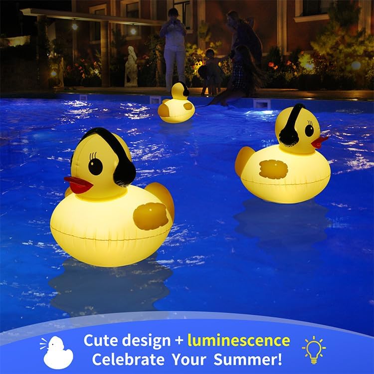 Aufblasbare Solar-LED-Ente für Schwimmbecken und Garten