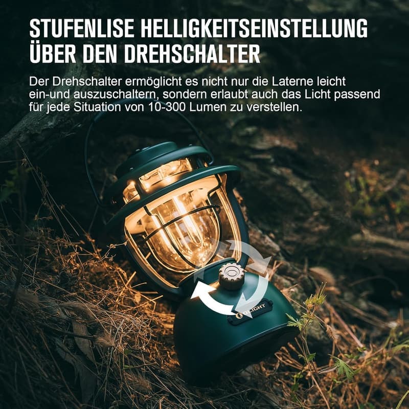 Campinglampe OLANERN Classic 2 Pro - 300 LM, USB wiederaufladbar, dimmbar